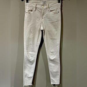 Women’s FRAME Denim Size 25 Le Skinny de Jeanne White Cropped Ankle Jeans Pants